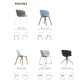 Leisure PP Plastic Seat Plywood leg dinning chair